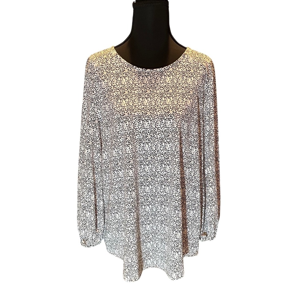Adrianna Papell Womens Micro Animal‎ Print 3/4 Sleeve Blouse Black Tan L
Neutral